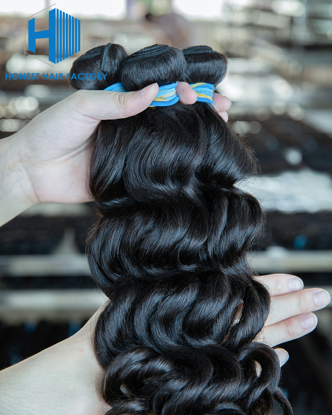 Wholesale Blue Band XR Brazilian Virgin Hair Loose Wave 1B# 20Inch