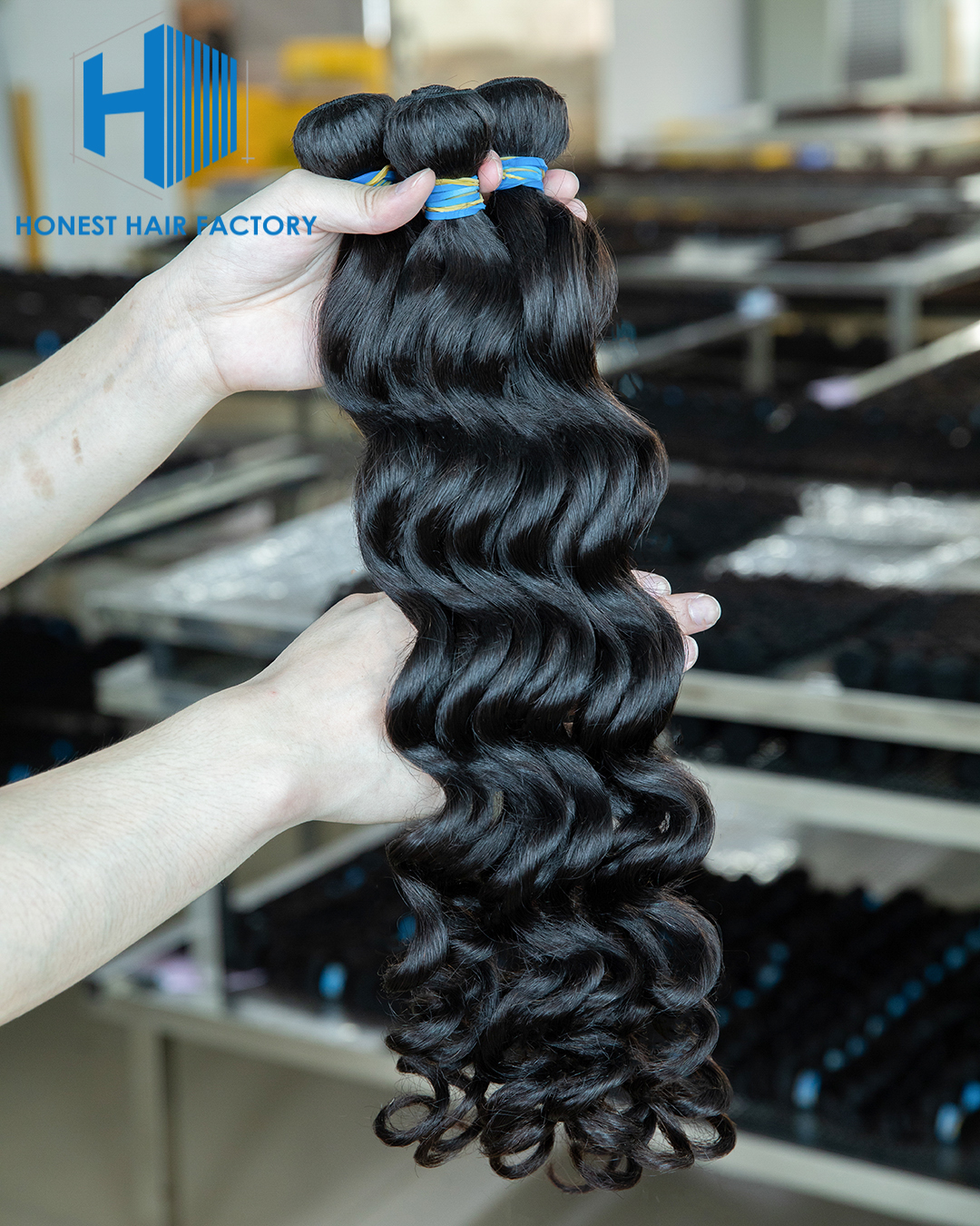 Wholesale Blue Band XR Brazilian Virgin Hair Loose Wave 1B# 26Inch