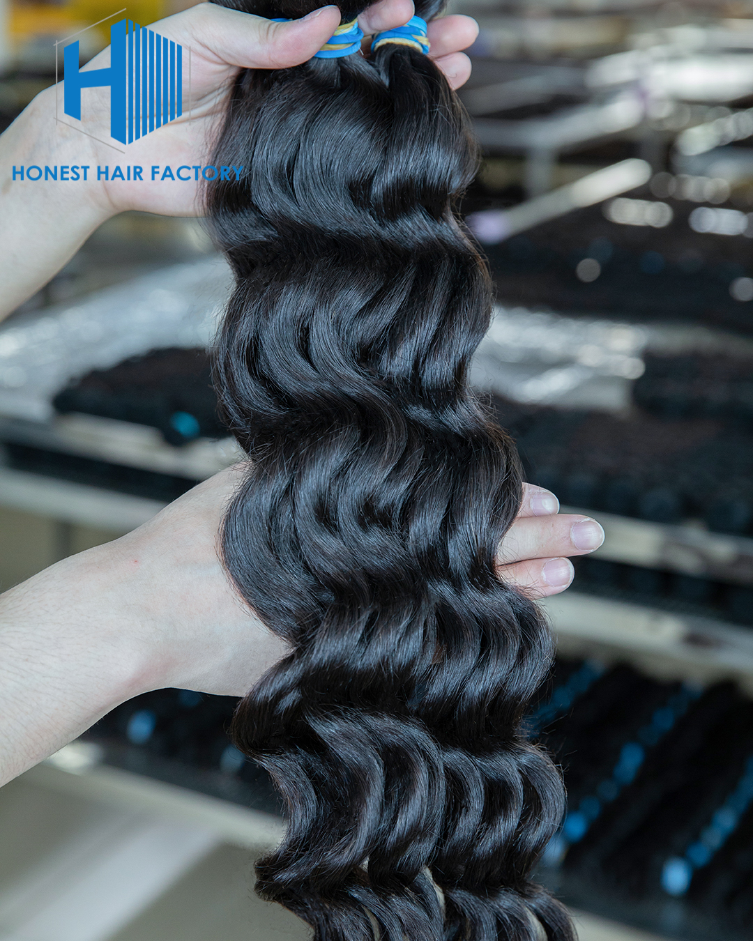 Wholesale Blue Band XR Brazilian Virgin Hair Loose Wave 1B# 30Inch