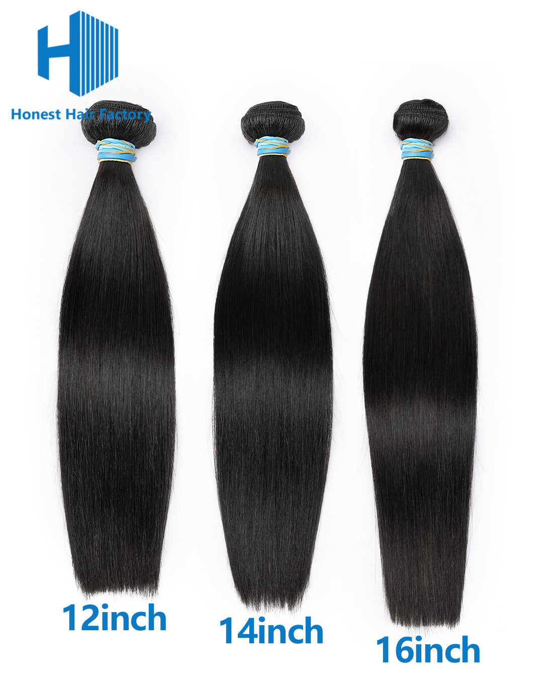 Wholesale 12" -30" Blue Band XR Brazilian Virgin Hair Straight 1B#