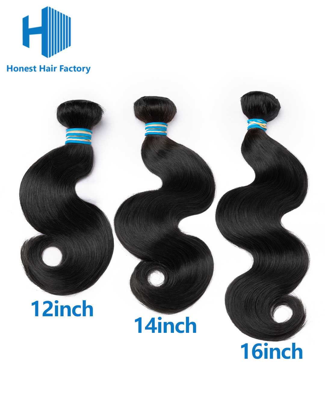 Wholesale 12" -30" Blue Band XR Brazilian Virgin Hair Body Wave 1B#