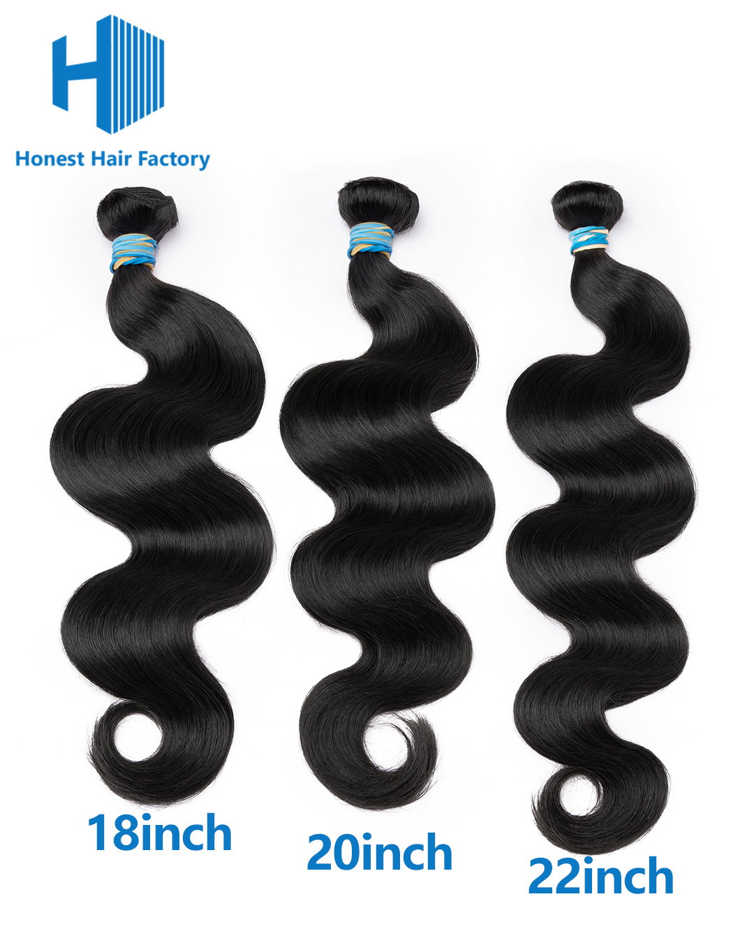 Wholesale 12" -30" Blue Band XR Brazilian Virgin Hair Body Wave 1B#