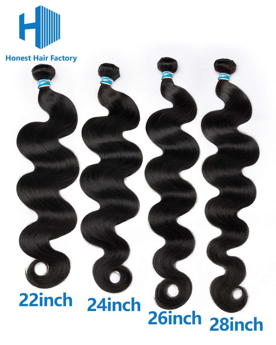Wholesale 12" -30" Blue Band XR Brazilian Virgin Hair Body Wave 1B#