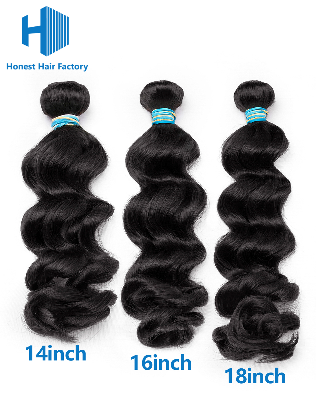 Limited Time! Free Shipping !Blue Band 3 Bundle Deals (Loose Wave)