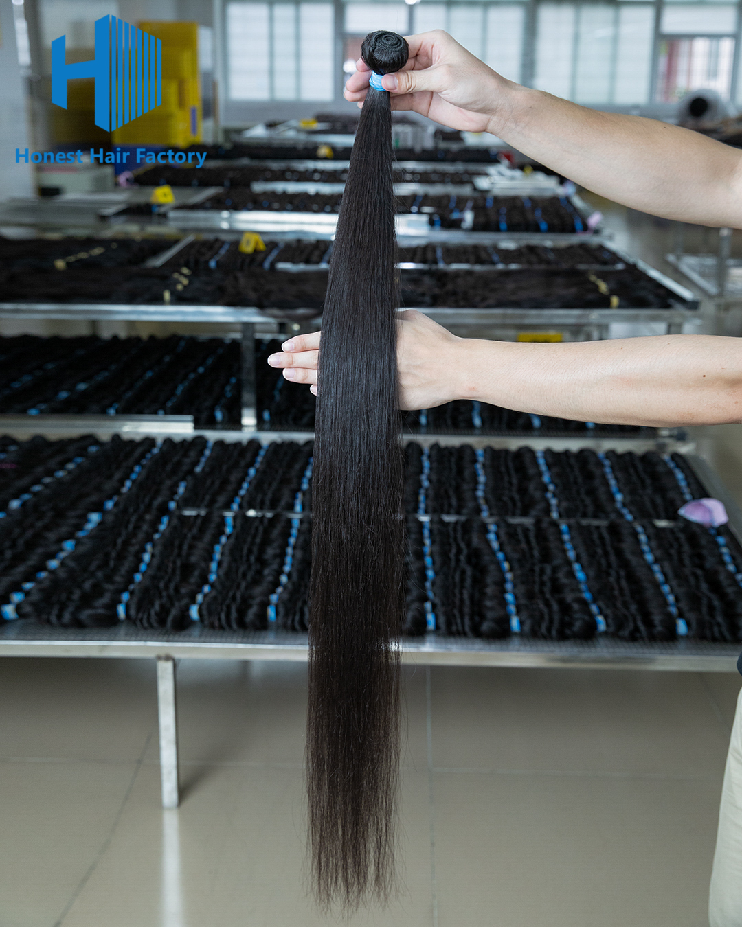 Wholesale Blue Band 34 Inch Brazilian Long Hair #1B