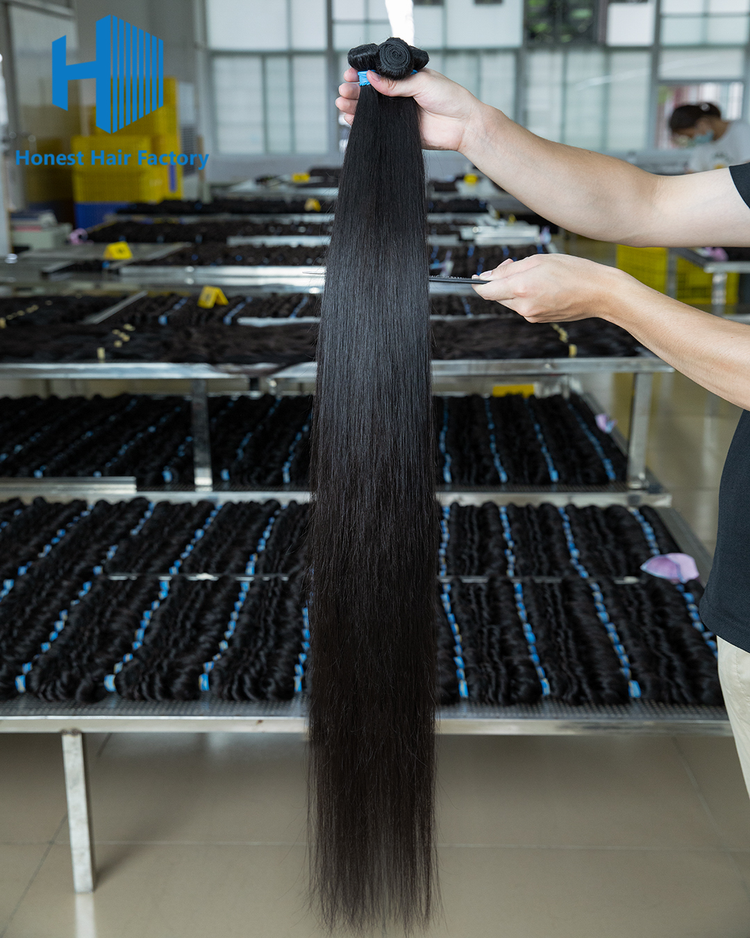 Wholesale Blue Band 38 Inch Brazilian Long Hair #1B