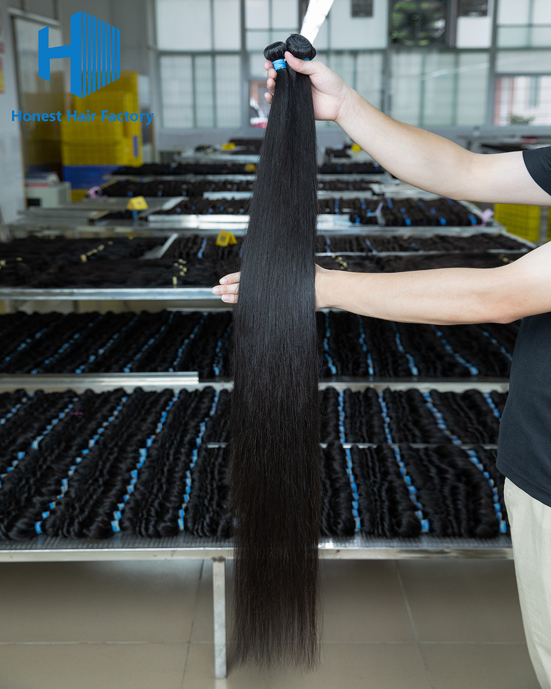 Wholesale Blue Band 38 Inch Brazilian Long Hair #1B