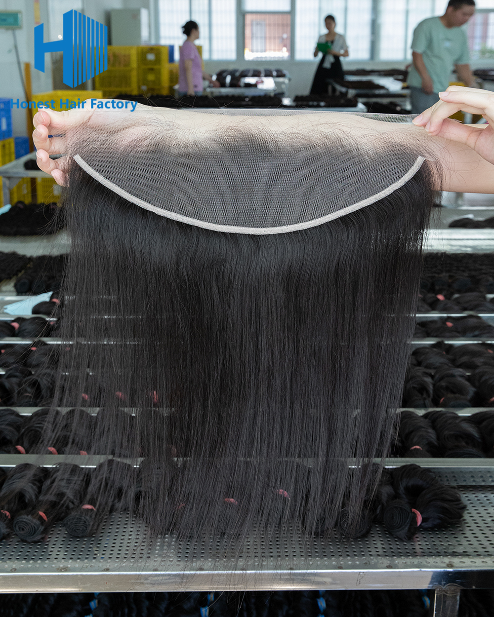 Wholesale R1 12-20Inch Straight Pre-plucked 13*4 HD Lace Frontal