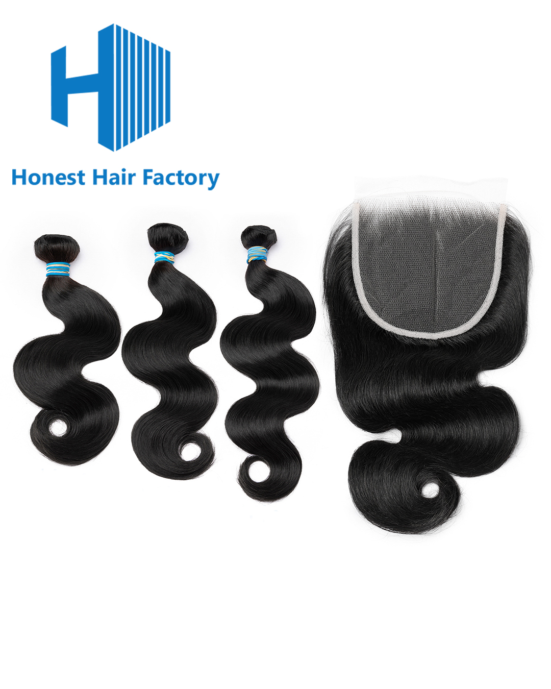 Blue Band Body Wave Bundles With HD Closure Deals