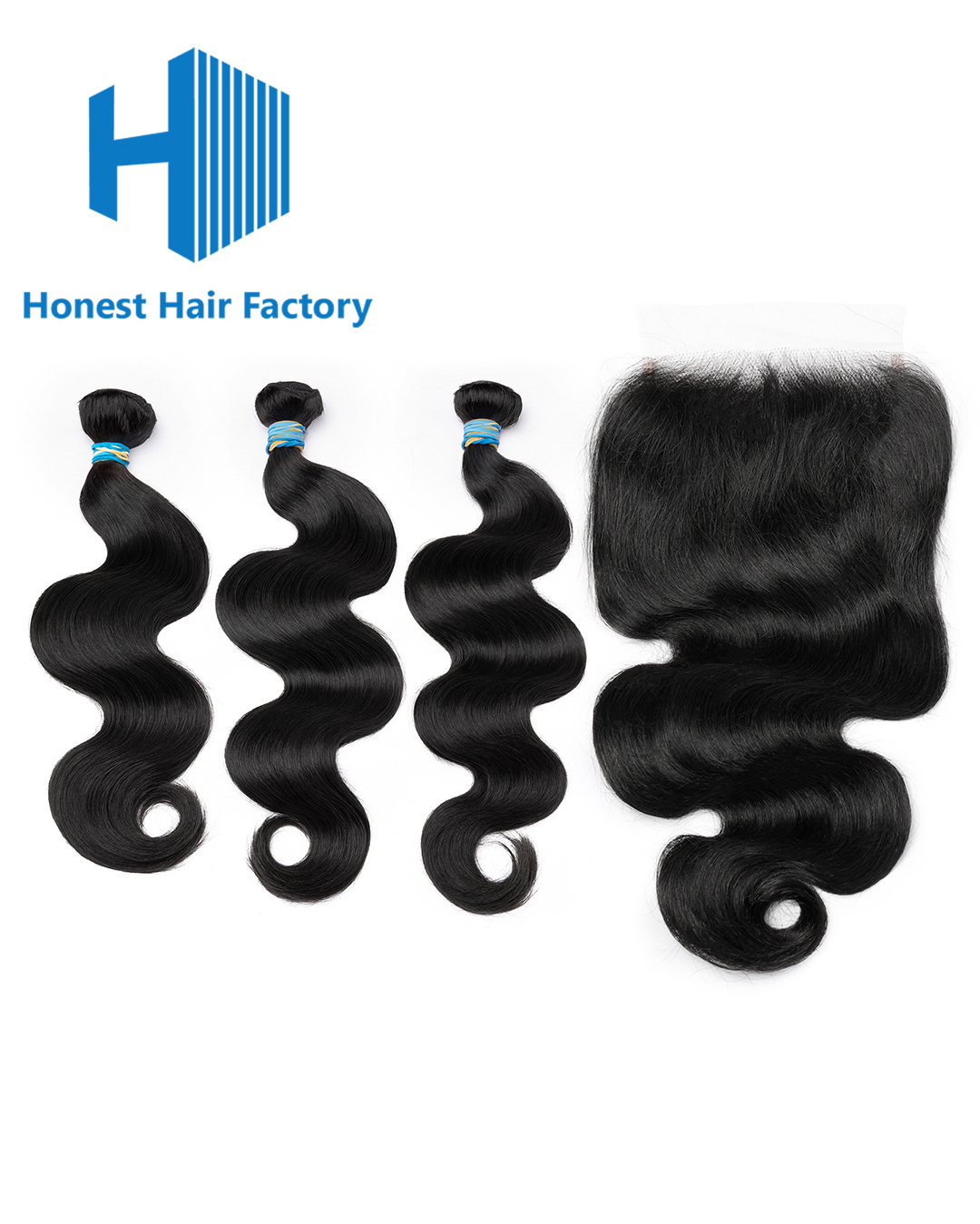 Blue Band Body Wave Bundles With HD Closure Deals