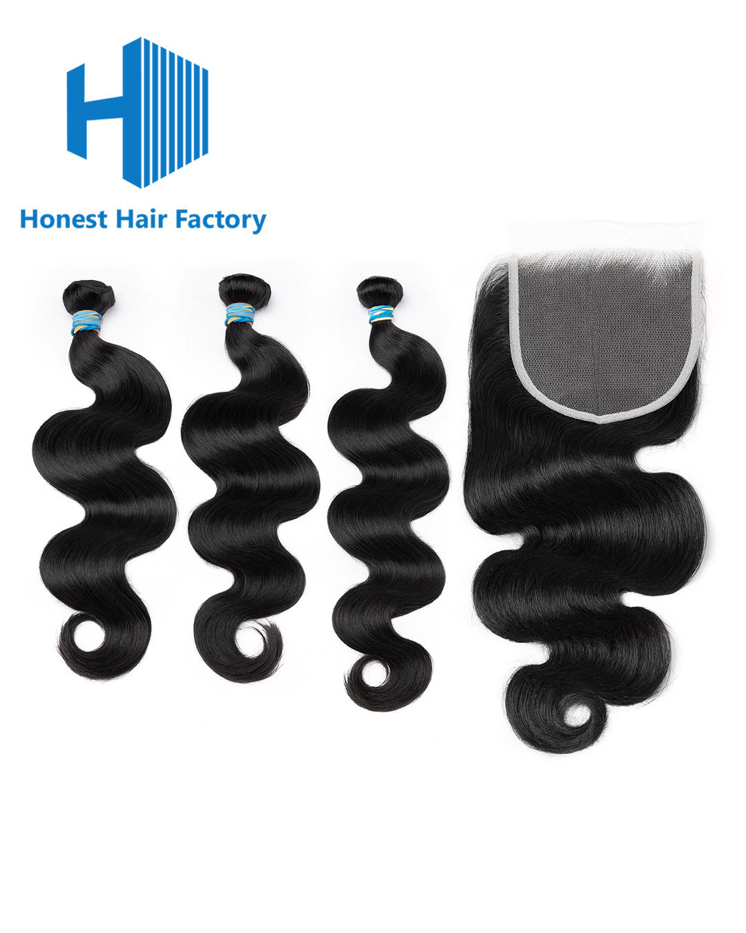 Blue Band Body Wave Bundles With HD Closure Deals