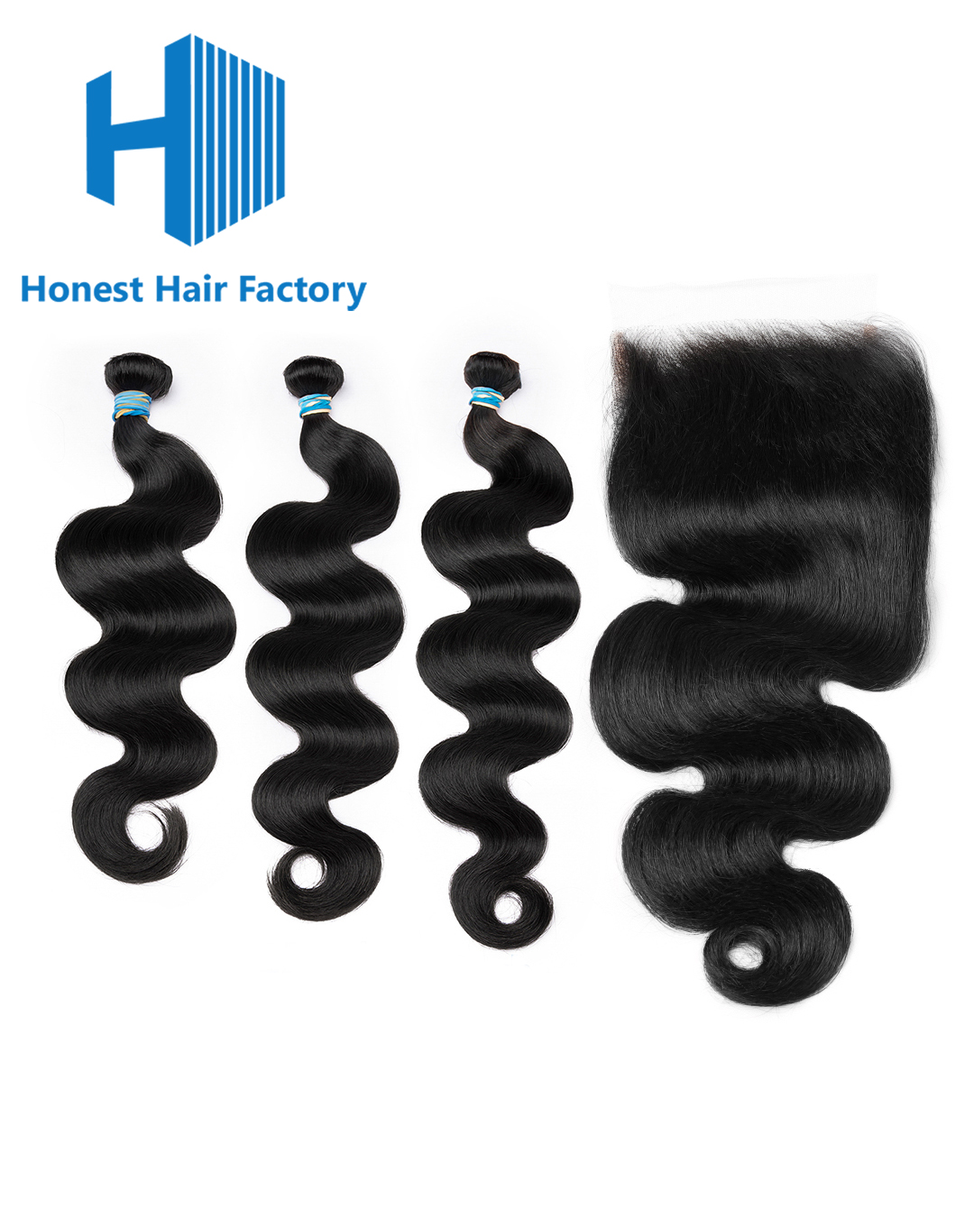 Blue Band Body Wave Bundles With HD Closure Deals