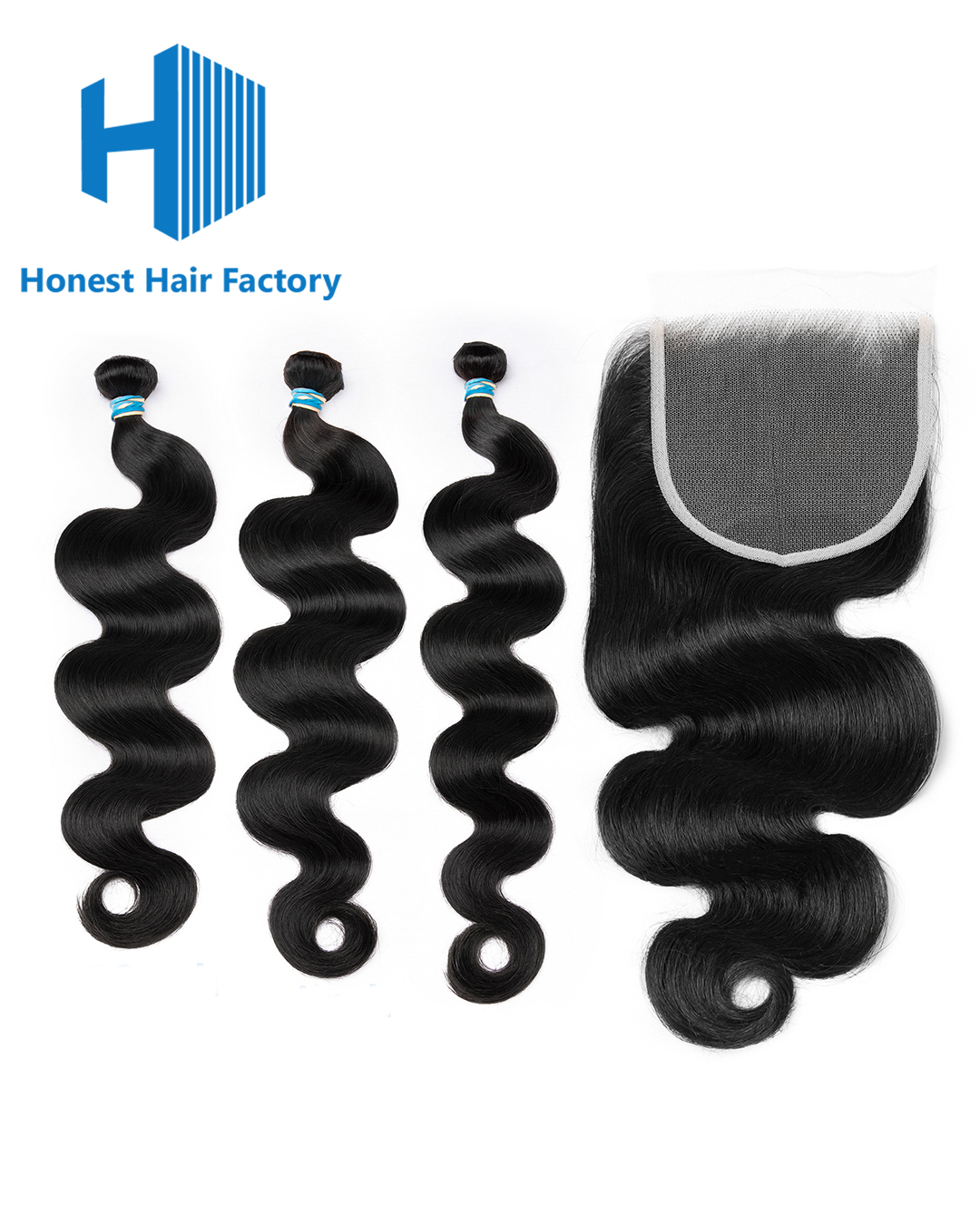 Blue Band Body Wave Bundles With HD Closure Deals