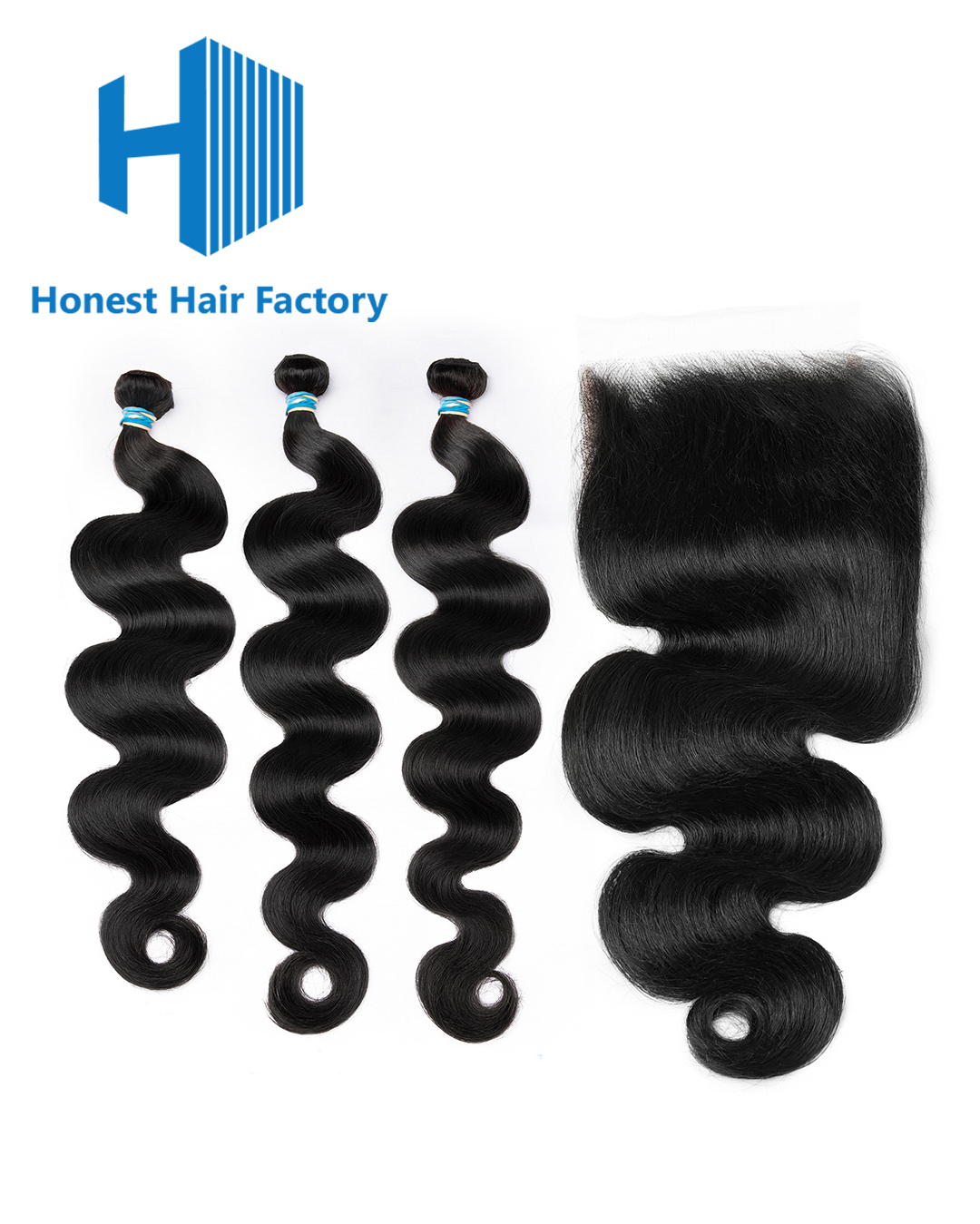 Blue Band Body Wave Bundles With HD Closure Deals