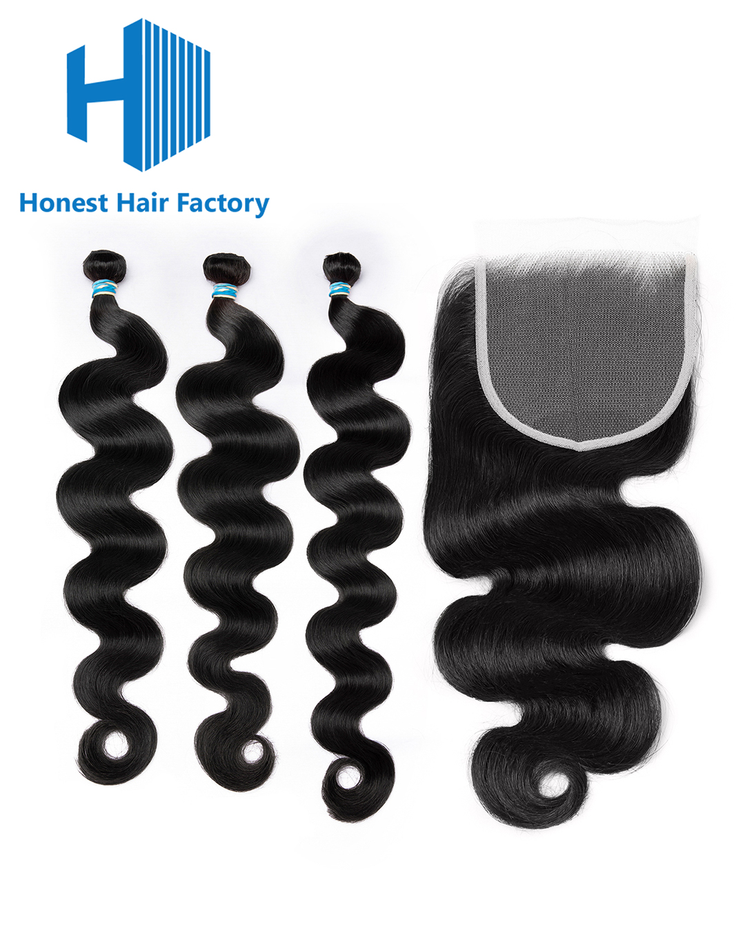 Blue Band Body Wave Bundles With HD Closure Deals