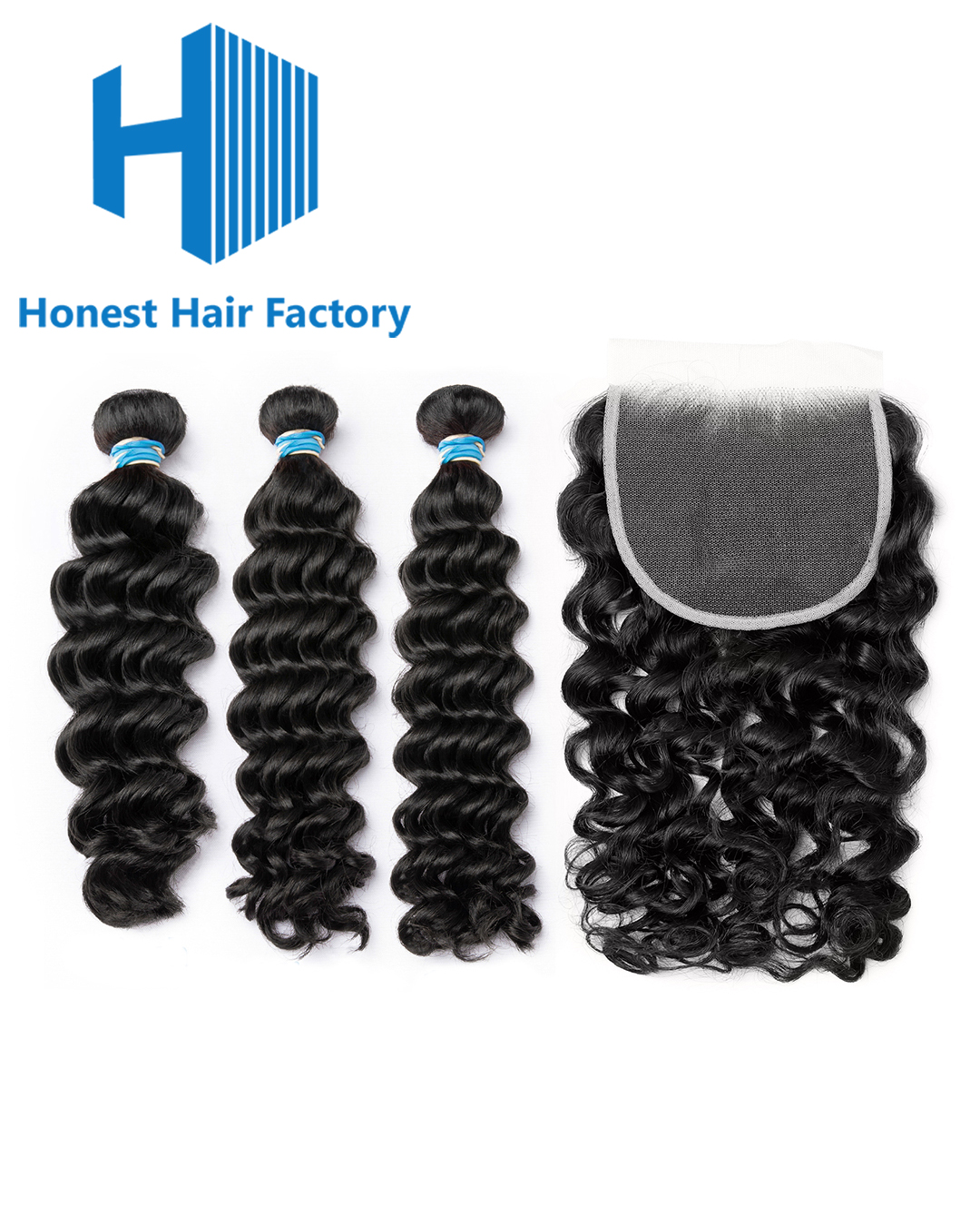 Blue Band Deep Wave Bundles With HD Closure Deals