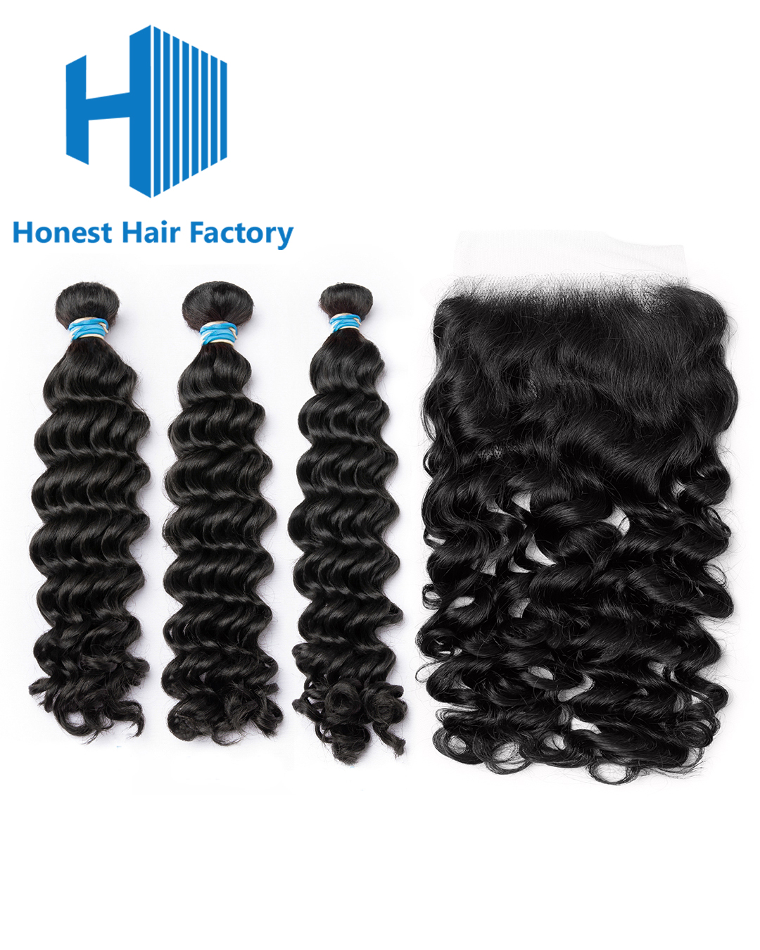 Blue Band Deep Wave Bundles With HD Closure Deals