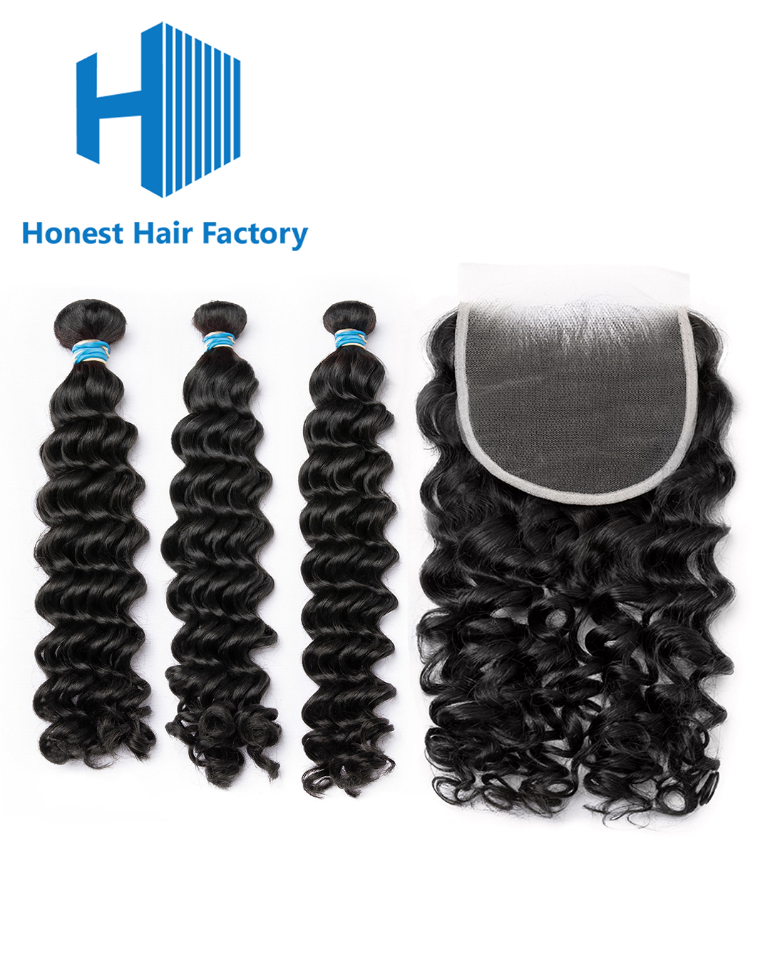 Blue Band Deep Wave Bundles With HD Closure Deals