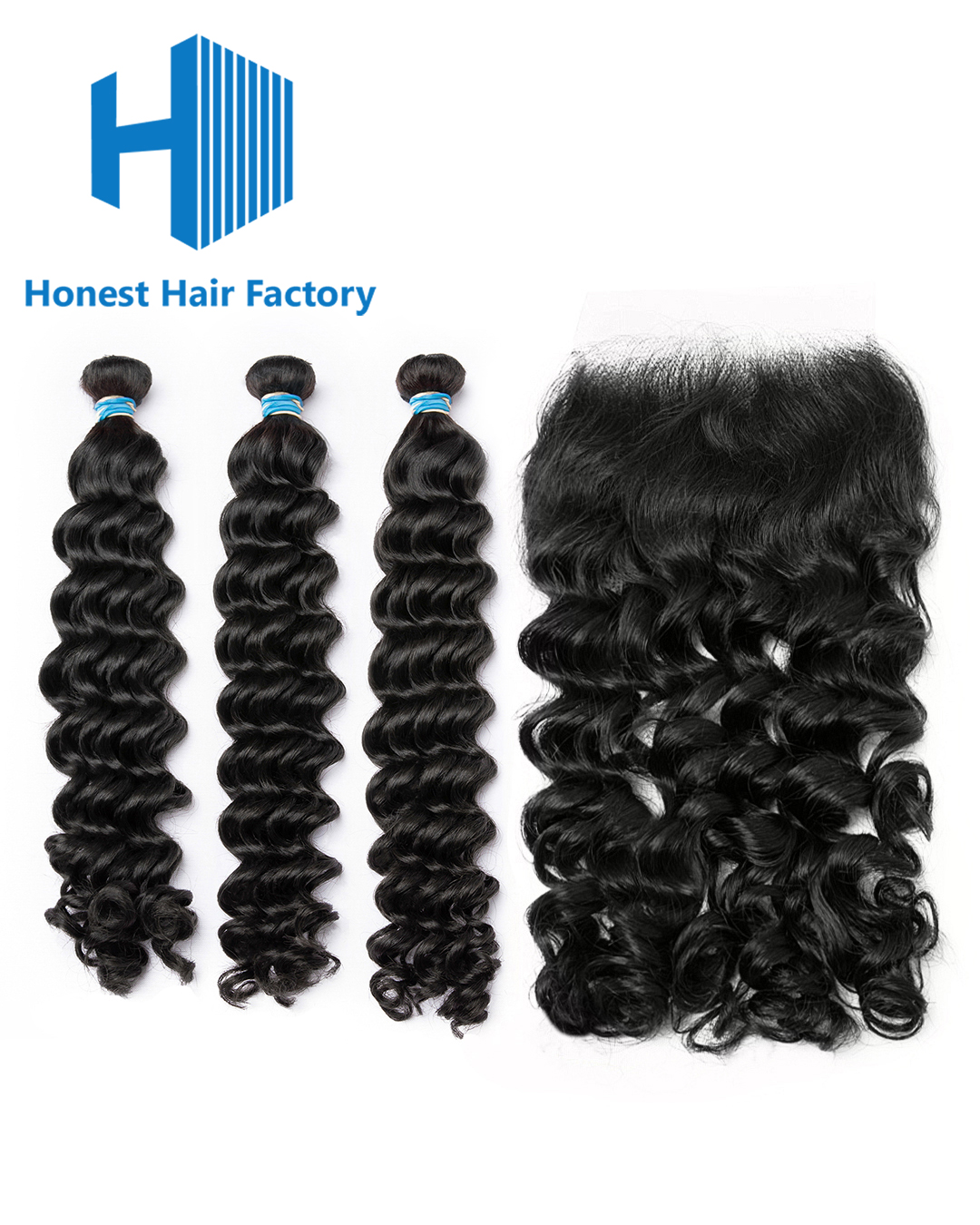 Blue Band Deep Wave Bundles With HD Closure Deals