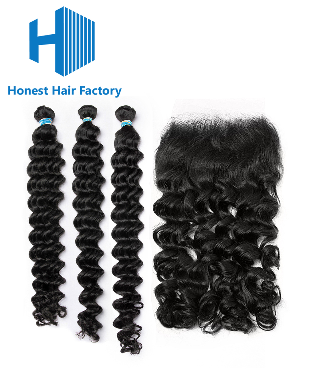 Blue Band Deep Wave Bundles With HD Closure Deals