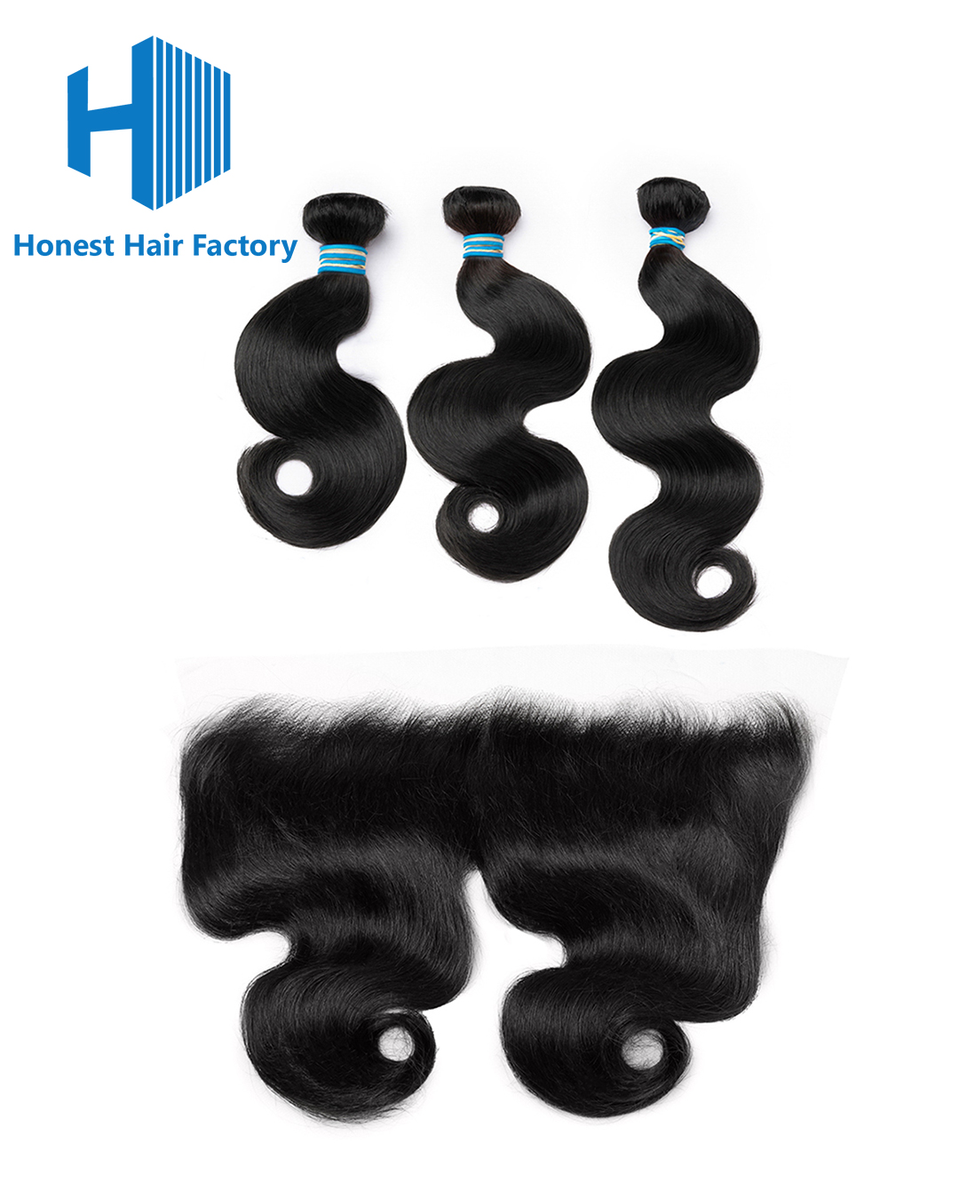 Blue Band Body Wave Bundles With HD Frontal Deals