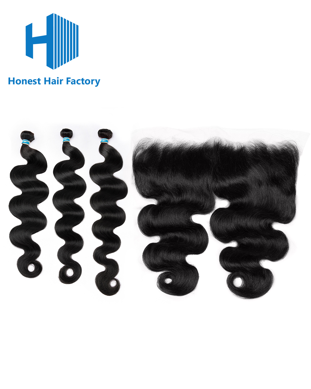 Blue Band Body Wave Bundles With HD Frontal Deals