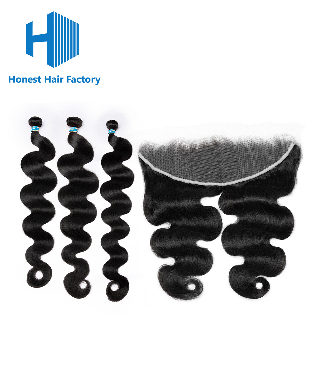 Blue Band Body Wave Bundles With HD Frontal Deals