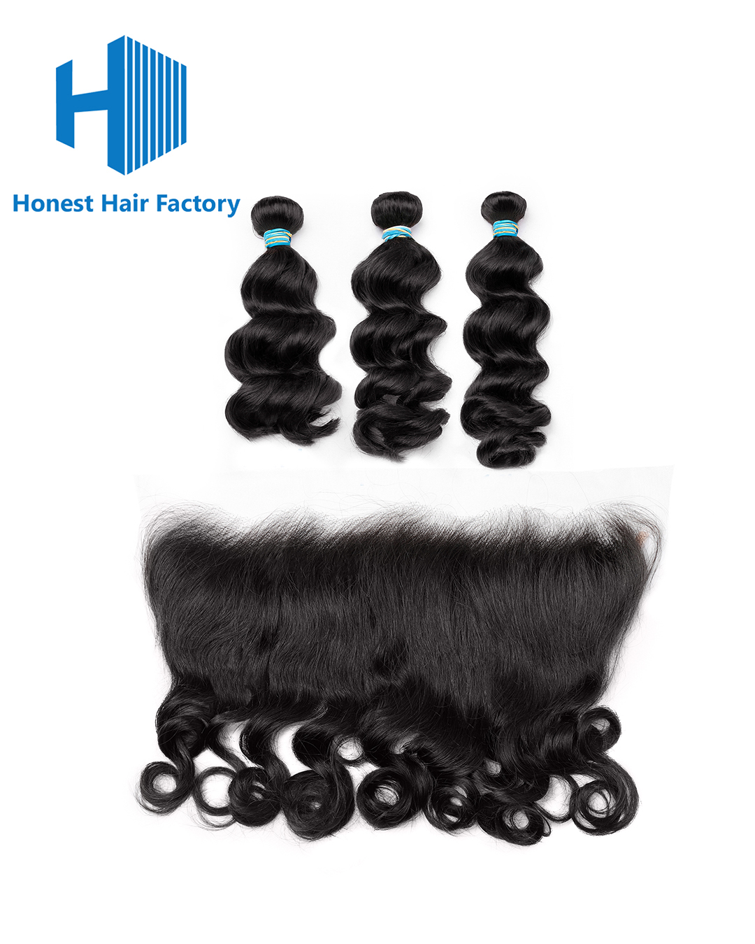 Blue Band Loose Wave Bundles With HD Frontal Deals