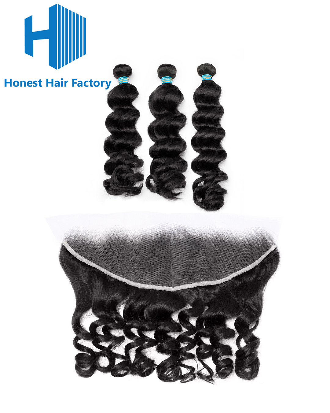 Blue Band Loose Wave Bundles With HD Frontal Deals