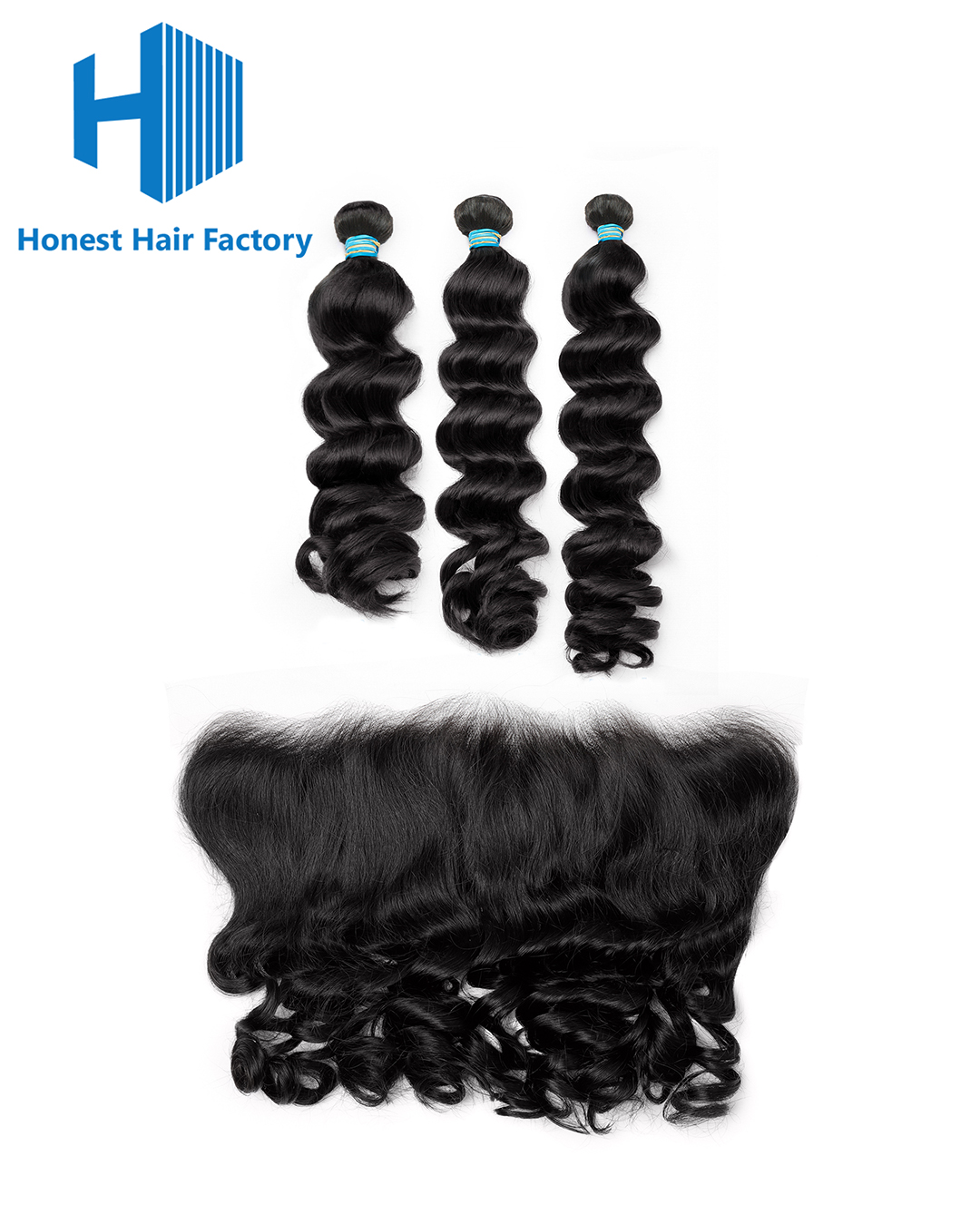 Blue Band Loose Wave Bundles With HD Frontal Deals