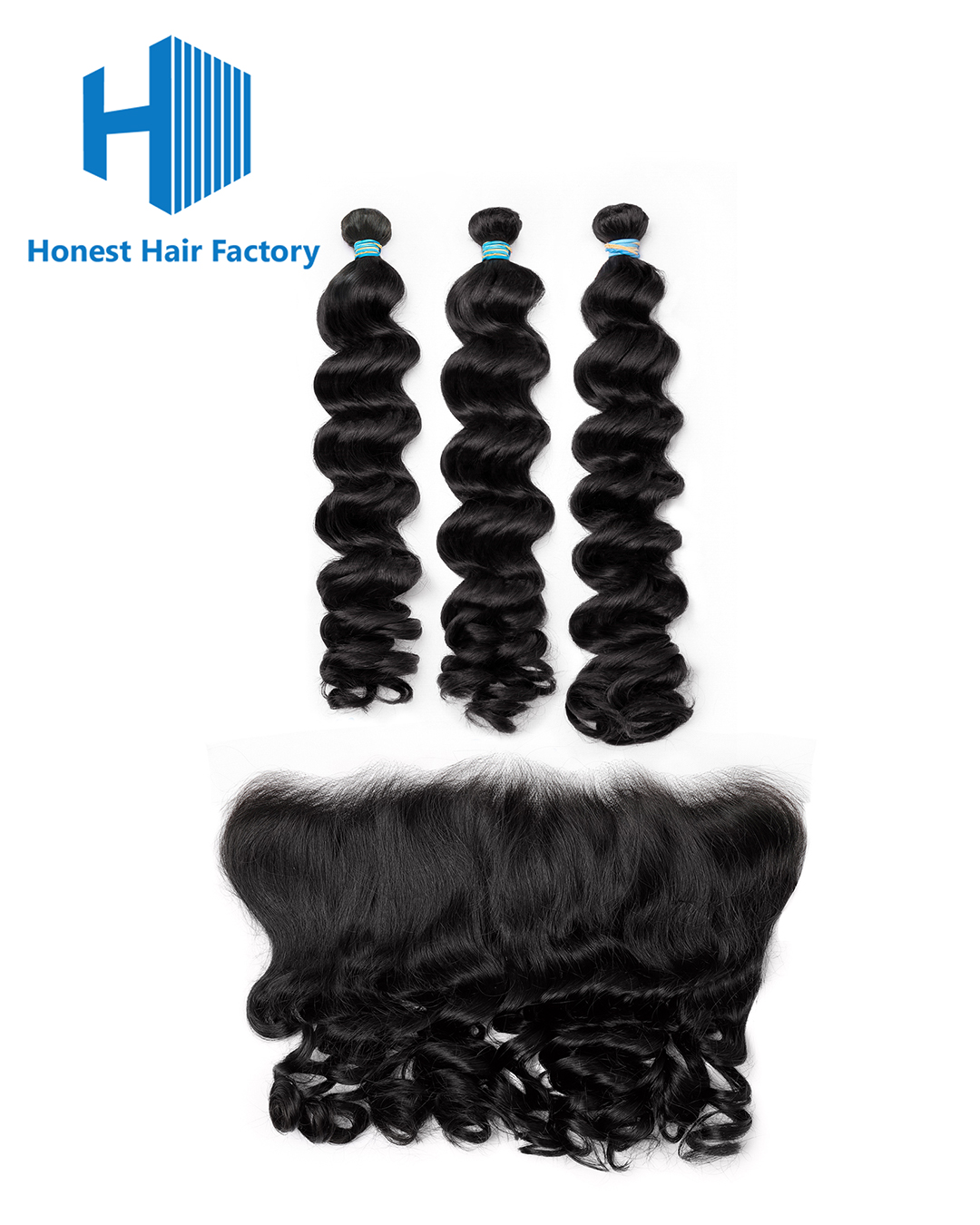 Blue Band Loose Wave Bundles With HD Frontal Deals