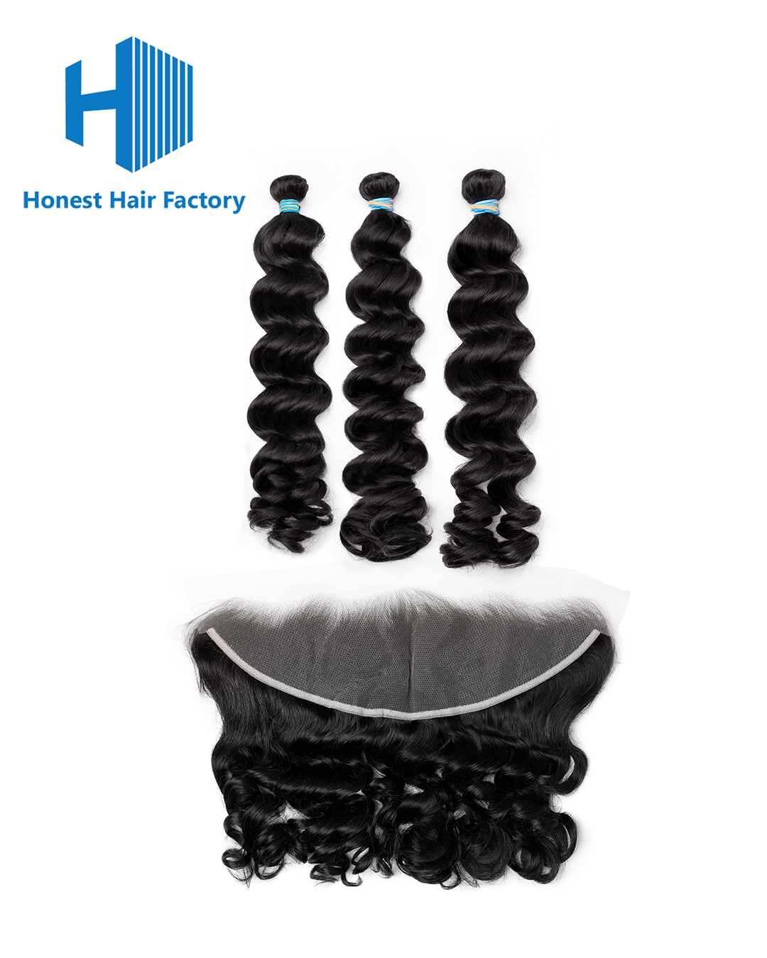 Blue Band Loose Wave Bundles With HD Frontal Deals