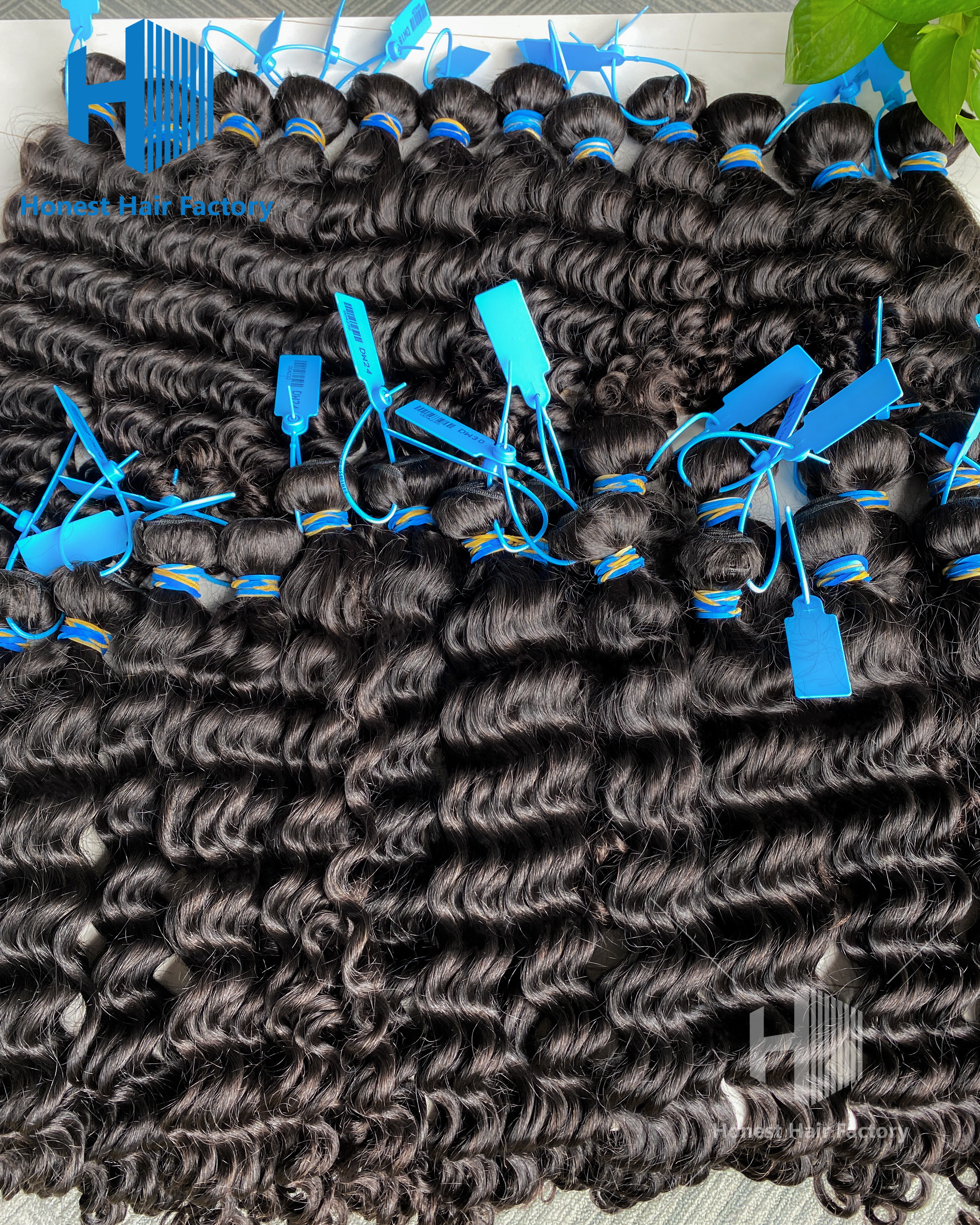 Wholesale 10 Bundles Blue Band Raw Hair 12"-30" Deep Wave