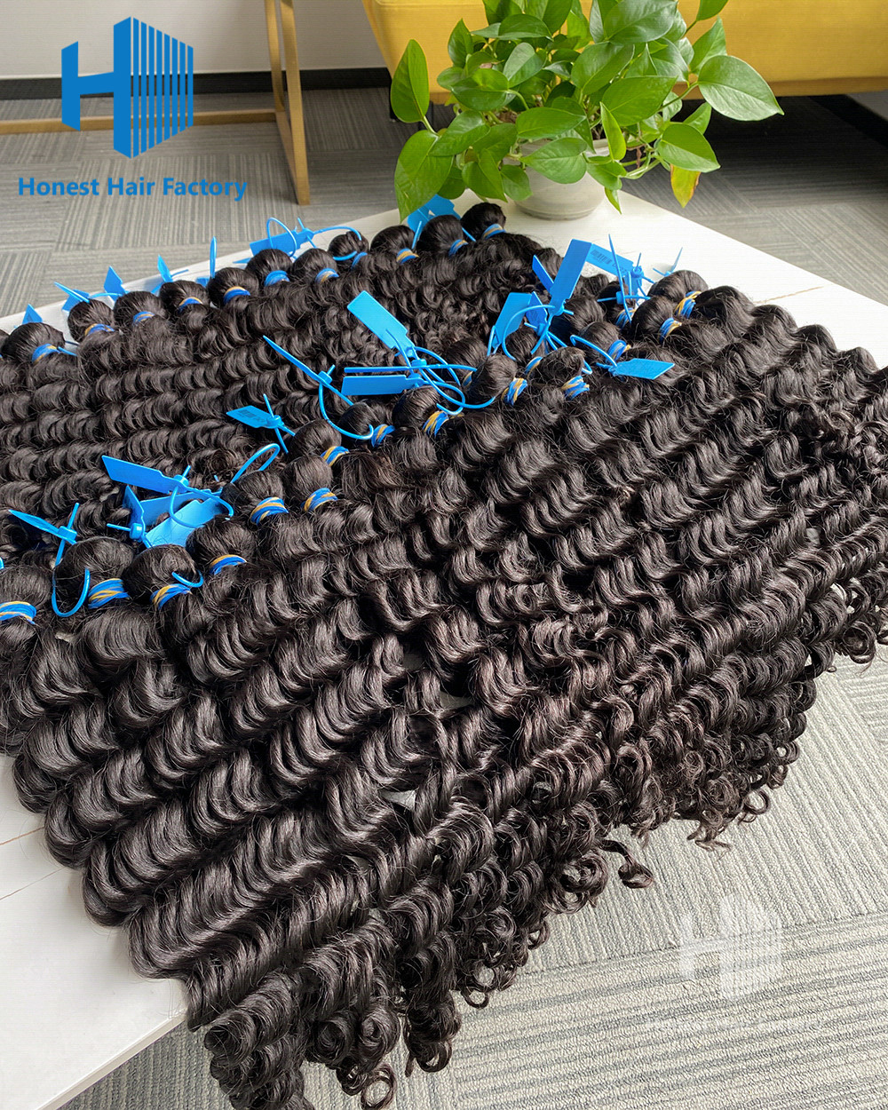 Wholesale 10 Bundles Blue Band Raw Hair 12"-30" Deep Wave