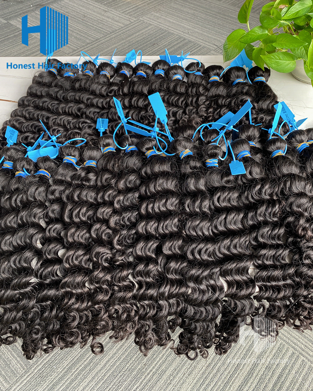 Wholesale 10 Bundles Blue Band Raw Hair 12"-30" Deep Wave