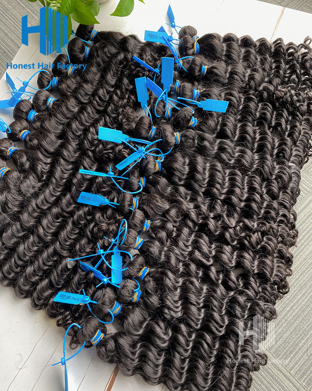 Wholesale 10 Bundles Blue Band Raw Hair 12"-30" Deep Wave