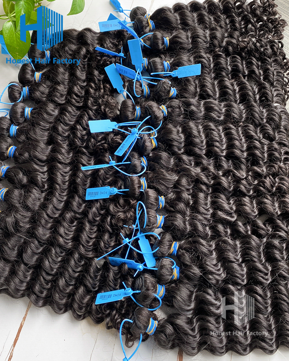 Wholesale 10 Bundles Blue Band Raw Hair 12"-30" Deep Wave