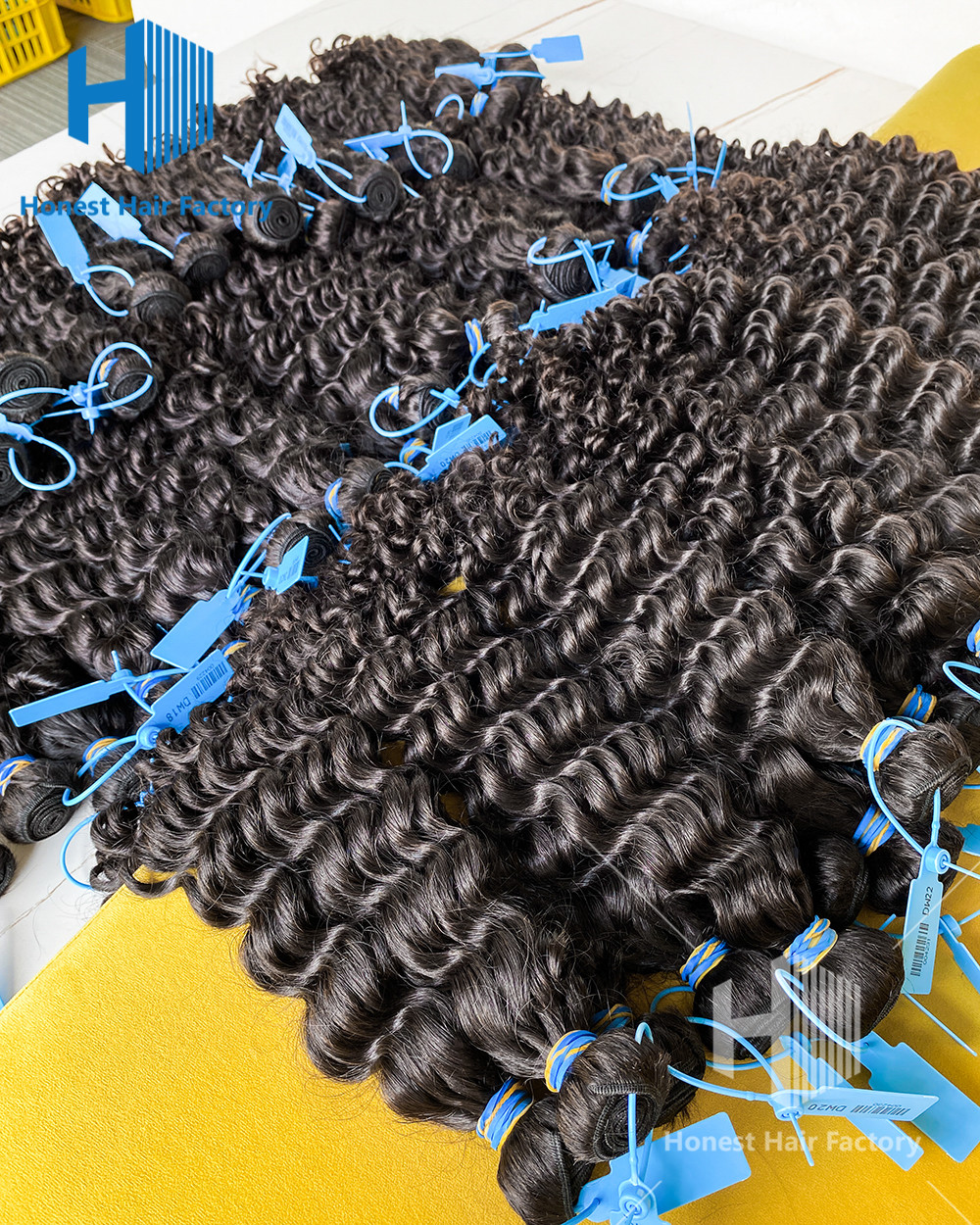 Wholesale 15 Bundles Blue Band Raw Hair 12"-30" Deep Wave