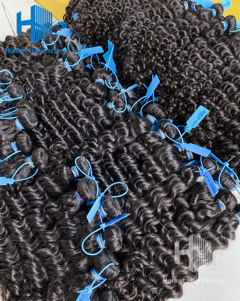 Wholesale 15 Bundles Blue Band Raw Hair 12"-30" Deep Wave