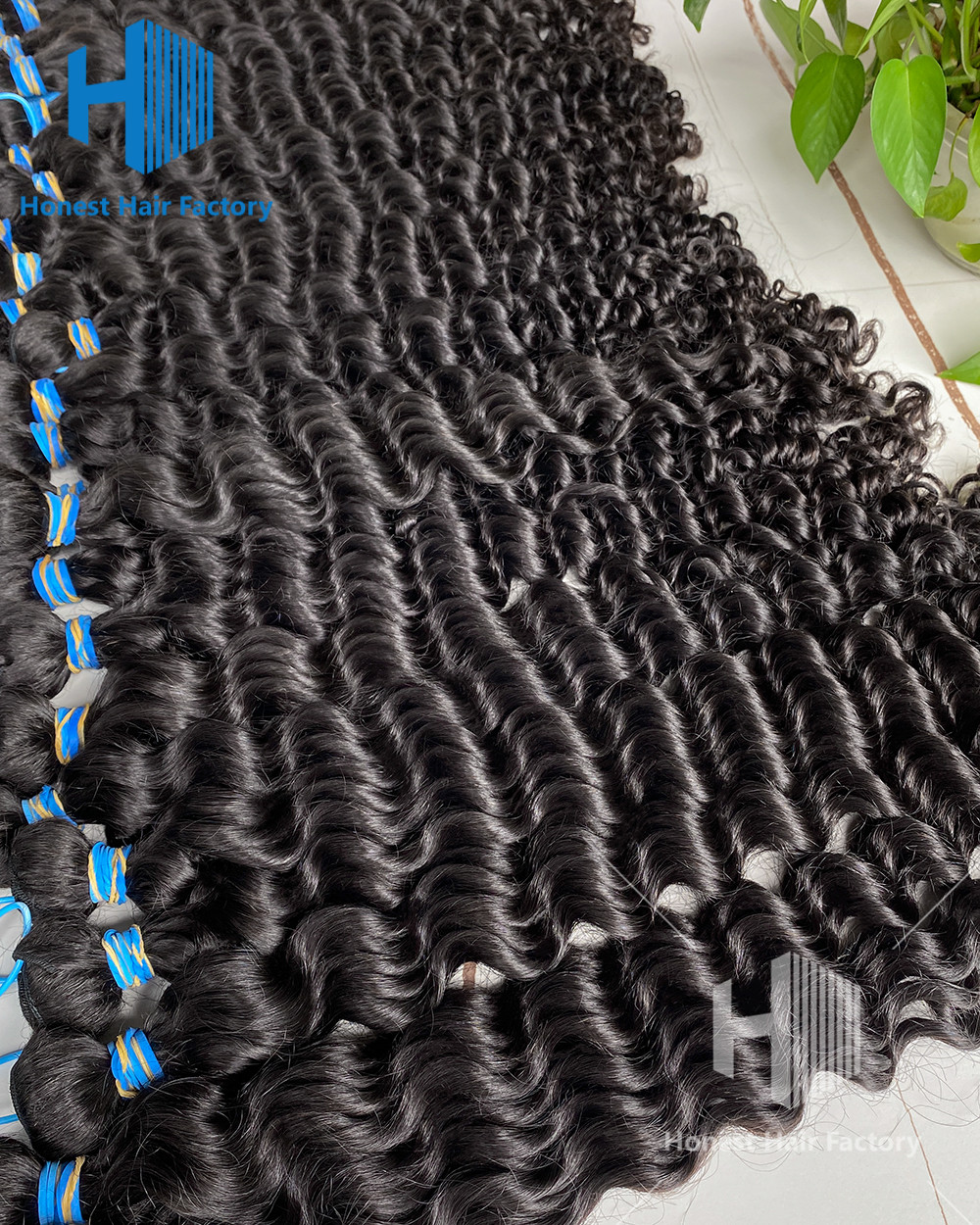 Wholesale 15 Bundles Blue Band Raw Hair 12"-30" Deep Wave