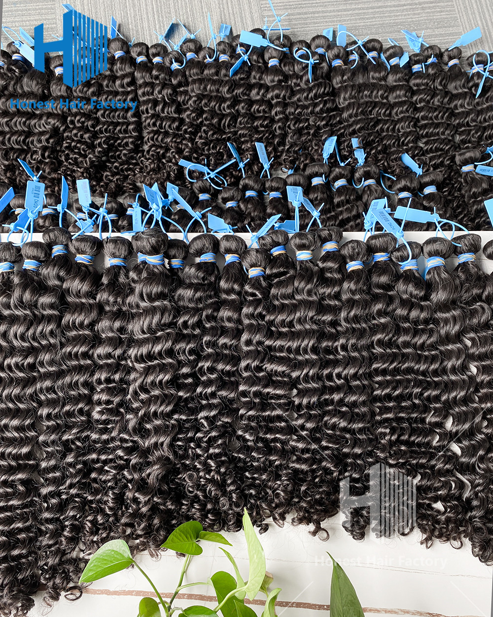 Wholesale 30 Bundles Blue Band Raw Hair 12"-30" Deep Wave