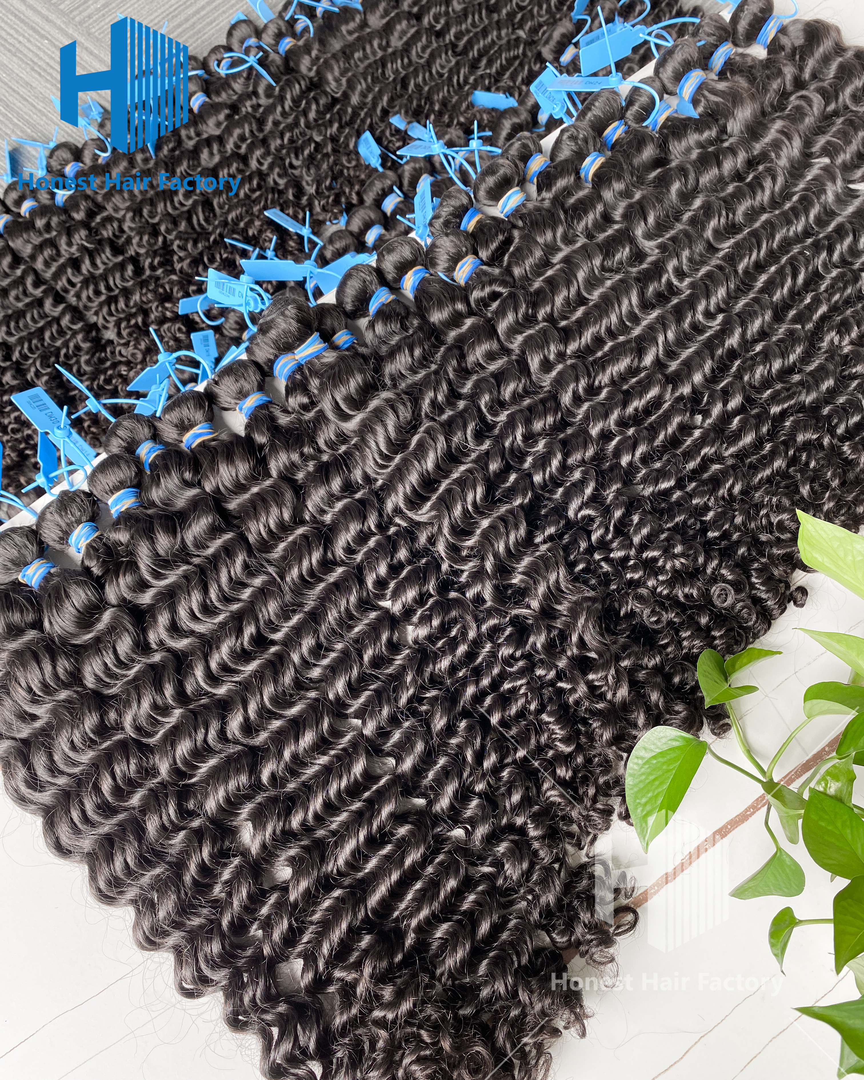 Wholesale 30 Bundles Blue Band Raw Hair 12"-30" Deep Wave