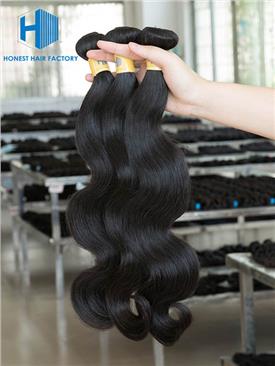 Wholesale 12-28 Inch Body Wave Virgin Peruvian Hair #1B Natural Black