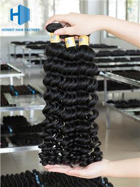 Wholesale 12-28 Inch Deep Wave Virgin Peruvian Hair #1B Natural Black
