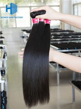 Wholesale 12-28 Inch Straight Virgin Indian Hair #1B Natural Black