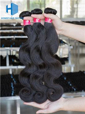 Wholesale 12-28 Inch Body Wave Virgin Indian Hair #1B Natural Black