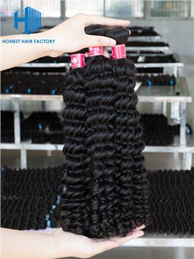 Wholesale 12-28 Inch Curly Virgin Indian Hair #1B Natural Black