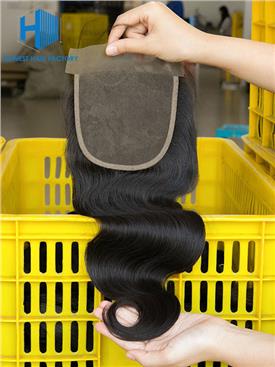 Wholesale 8-22Inch Body wave Pre-plucked 5*5 Transparent Lace Closure