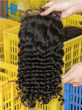 Wholesale 8-22Inch Deep wave Pre-plucked 5*5 Transparent Lace Closure