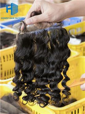 Wholesale 8-22Inch Deep wave Pre-plucked 5*5 HD Lace Closure
